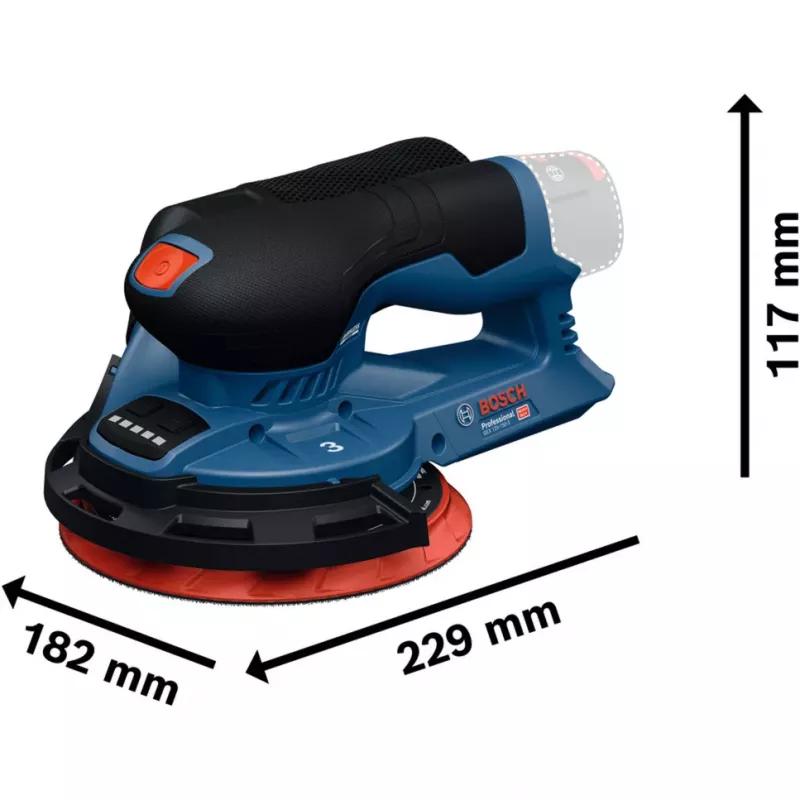 Bosch Professional GEX 12V-150-3 Levigatrice Orbitale a Batteria (12V, 150 mm, Motore Brushless EC, in L-BOXX)