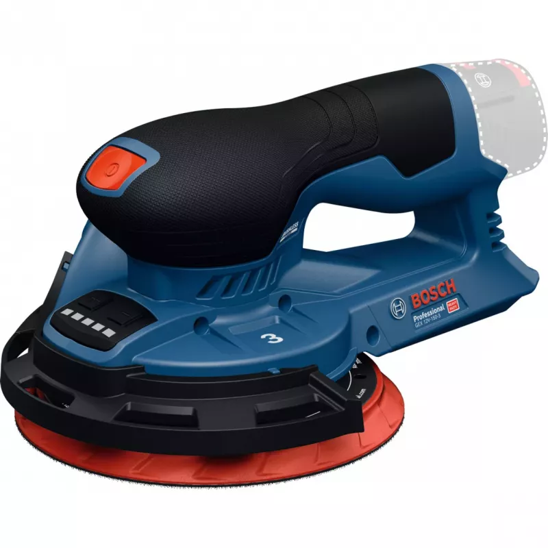 Bosch Professional GEX 12V-150-3 Levigatrice Orbitale a Batteria (12V, 150 mm, Motore Brushless EC, in L-BOXX)
