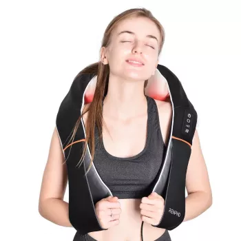 RENPHO U-Neck 1 massaggiatore shiatsu per collo e spalle con calore, 8 nodi rotanti bidirezionali, 3 livelli di velocità, nero