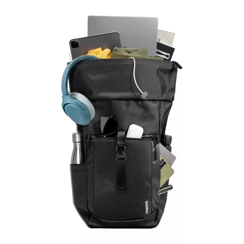 Tomtoc Navigator-T61 zaino da viaggio per laptop, 25-30 L, 17,3 pollici, nero
