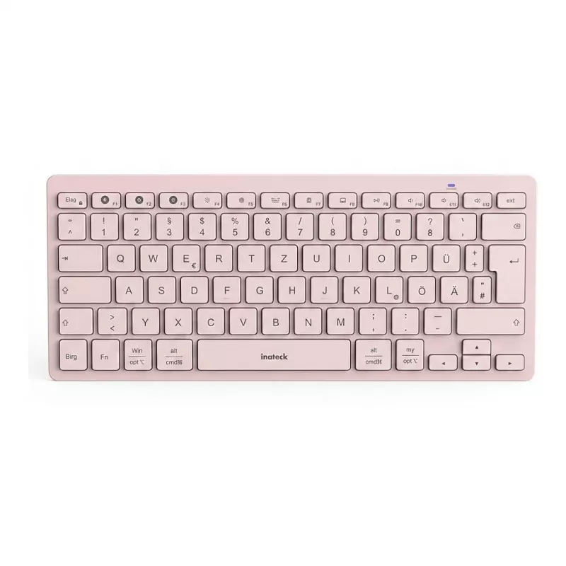 Inateck tastiera Bluetooth QWERTZ rosa - tastiera sottile e portatile per Windows, macOS, iOS, Android