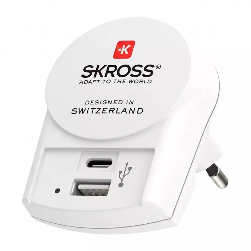 SKROSS Pro+ USB AC30PD adattatore da viaggio universale con 30W USB-C PD e USB-A