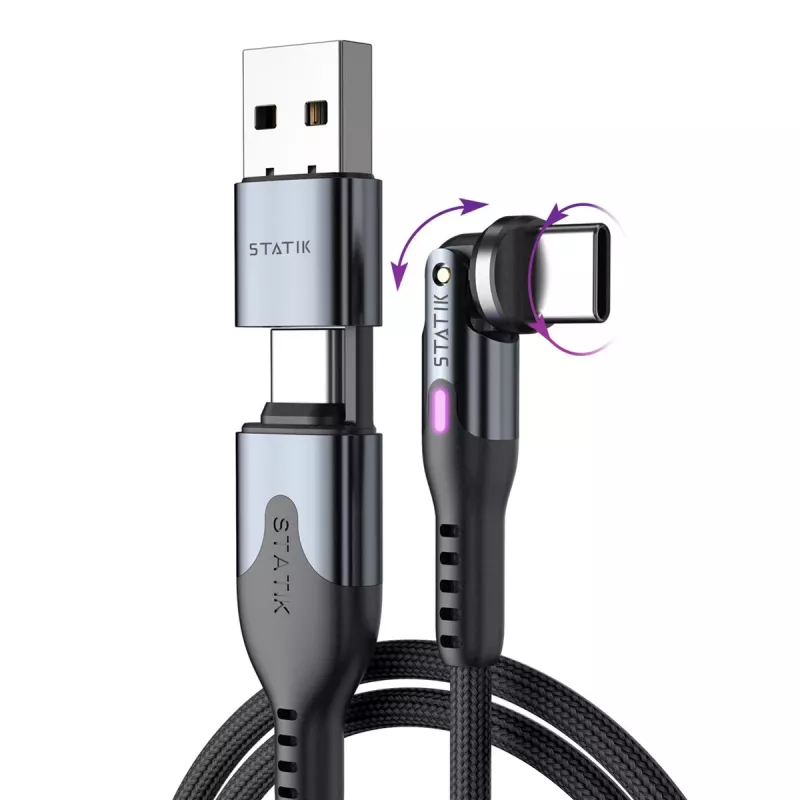 STATIK PowerPivot Pro cavo USB-C su USB-C intrecciato in nylon 3m nero