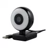 WEMISS CM-A2 Stream Series webcam Full HD con ring light, sensore CMOS 1/3 di pollice, nero