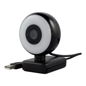 WEMISS CM-A2 Stream Series webcam Full HD con ring light, sensore CMOS 1/3 di pollice, nero