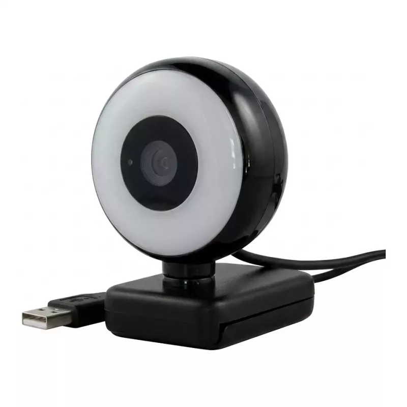 WEMISS CM-A2 Stream Series webcam Full HD con ring light, sensore CMOS 1/3 di pollice, nero