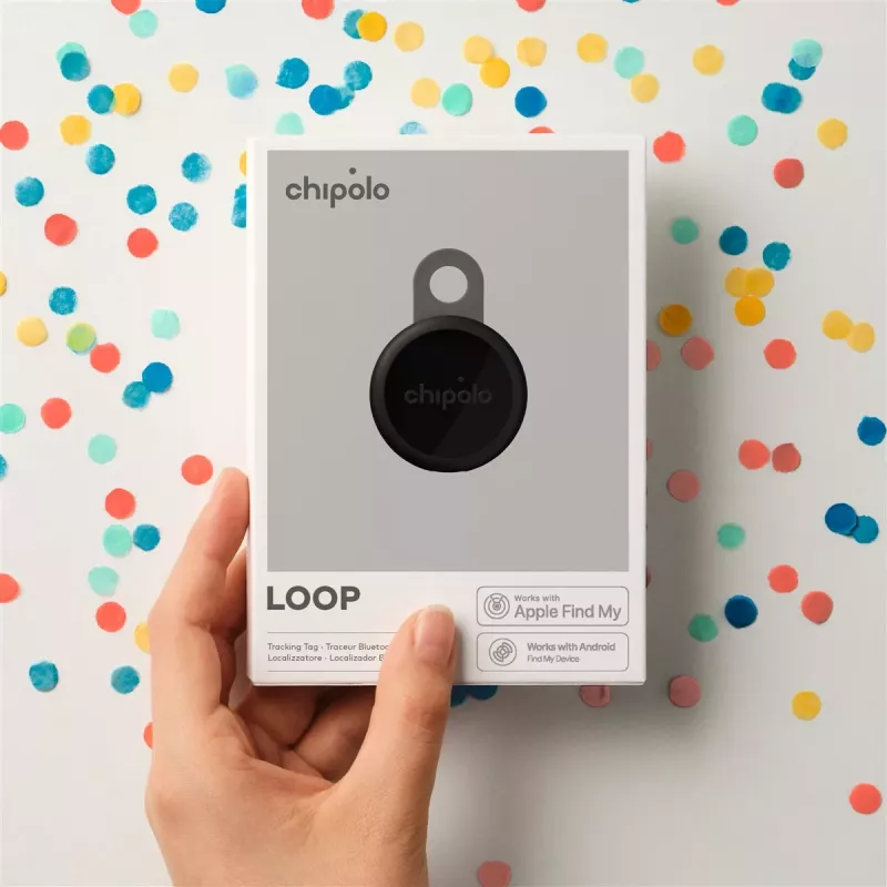 Chipolo LOOP – tracker Bluetooth ricaricabile con cinturino in silicone per iOS e Android, confezione da 4 (Charcoal, Chalk, Navy, Coral)