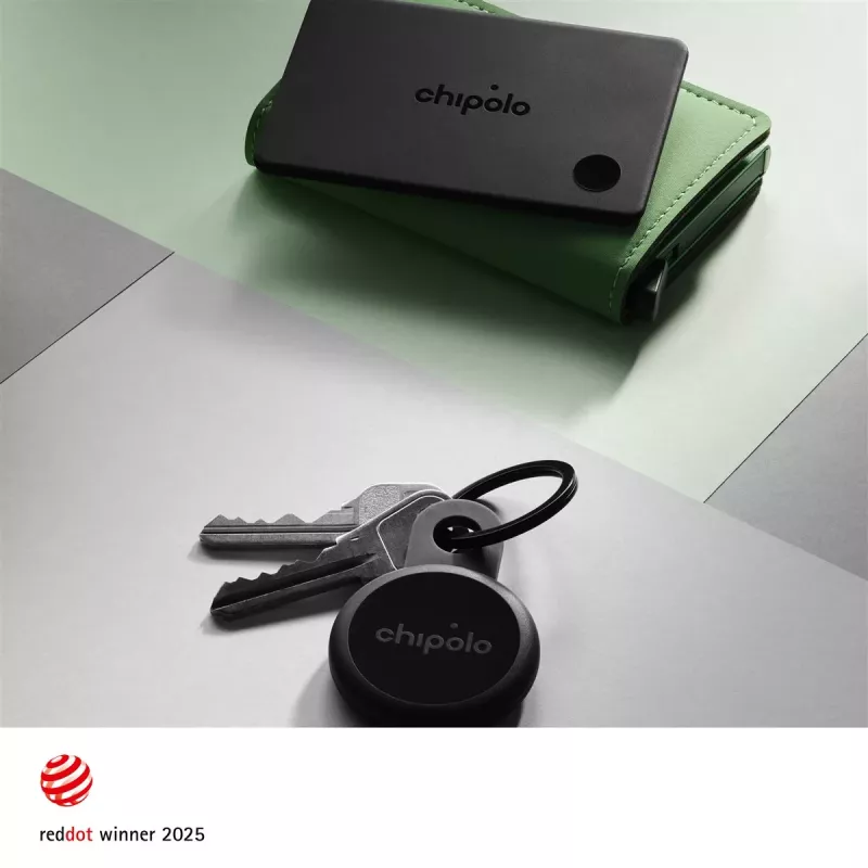 Chipolo CARD e LOOP bundle tracker Bluetooth ricaricabile per iOS e Android, Charcoal