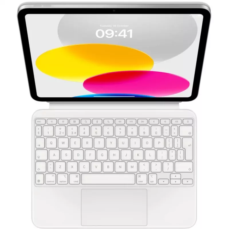 Apple Magic Keyboard Folio con trackpad - inglese britannico (QWERTY) - bianco - per iPad (10ª generazione)