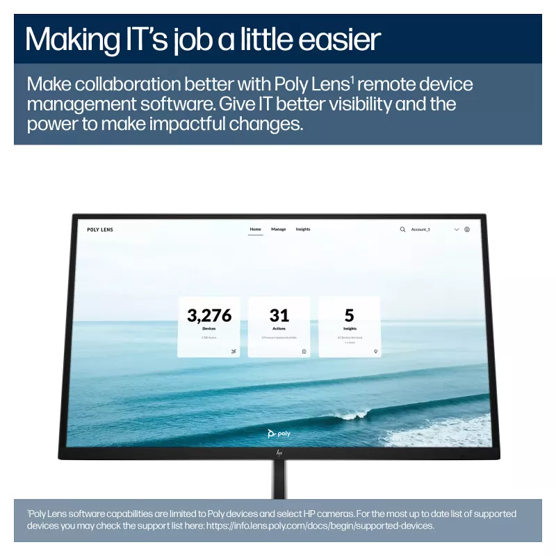 Poly Studio E60 videocamera PTZ per conferenze - 4K UHD, doppio 8MP, PoE+