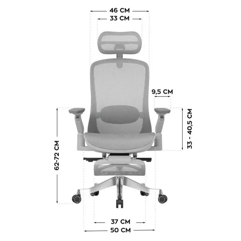 MARK ADLER Leadpro 8.7 sedia da ufficio grigio con poggiatesta e meccanismo basculante