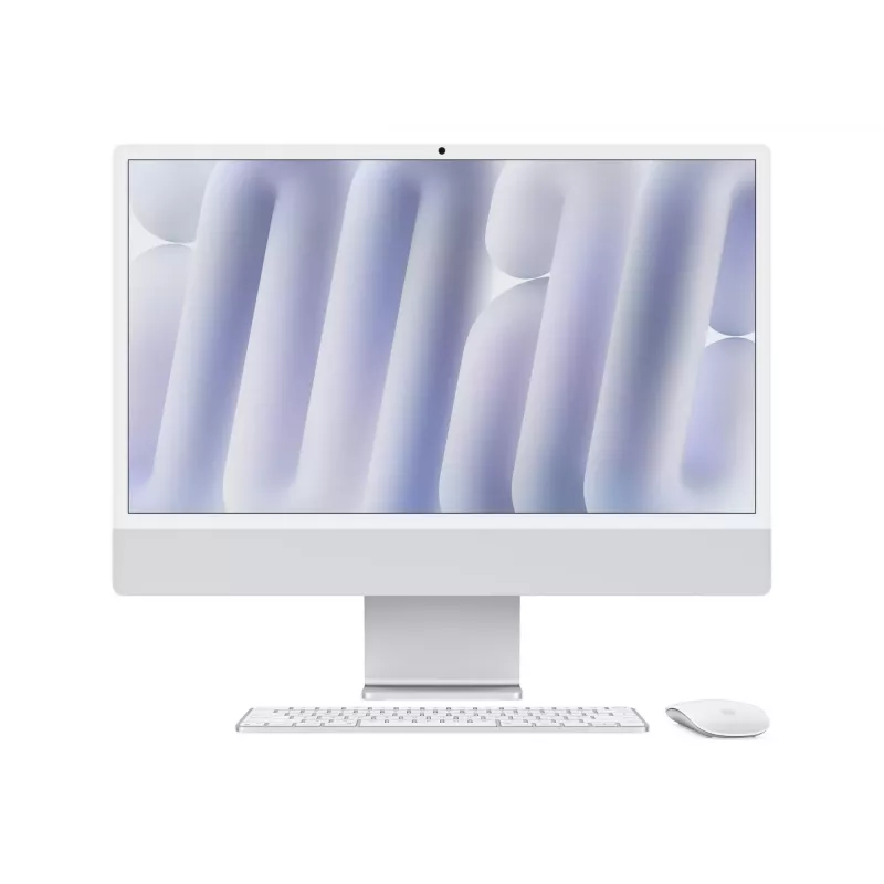 Apple iMac 24 pollici 4.5K Retina, Apple M4 CPU 8C, GPU 8C/16GB/256GB SSD/argento/tastiera russa