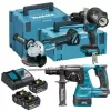 Makita 18V LXT Kit combinato DLX3202TJ (3x5.0Ah, 2 valigette Makpac) - DHP482, DGA506, DHR243