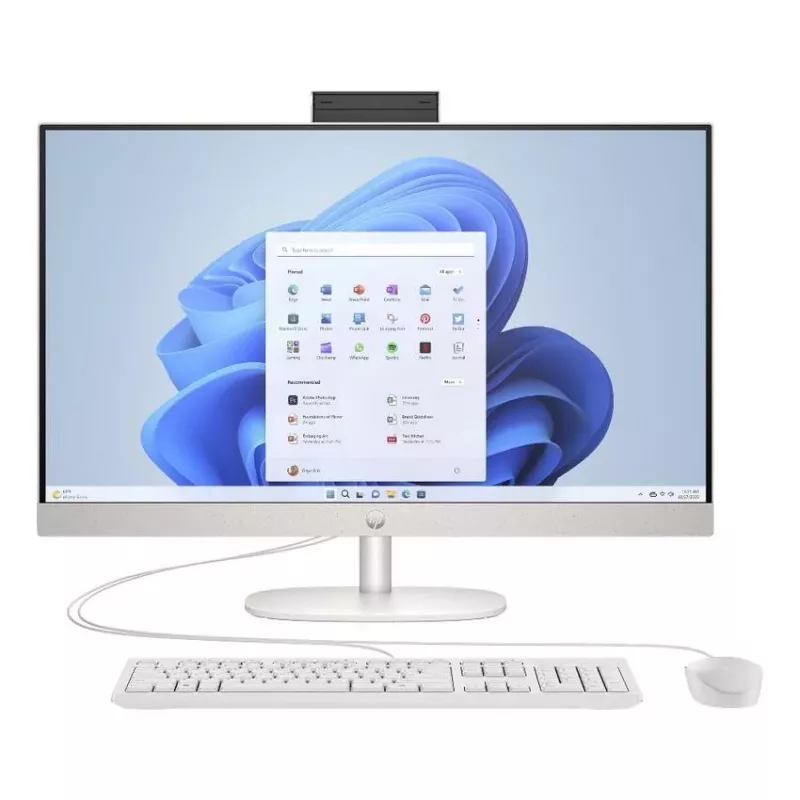 HP All-in-One 27-cr0047nf PC desktop, AMD Ryzen 5 7520U, 16 GB RAM, 512 GB SSD, display Full HD IPS da 27 pollici, Windows 11 Home, Natural Silver (ricondizionato)