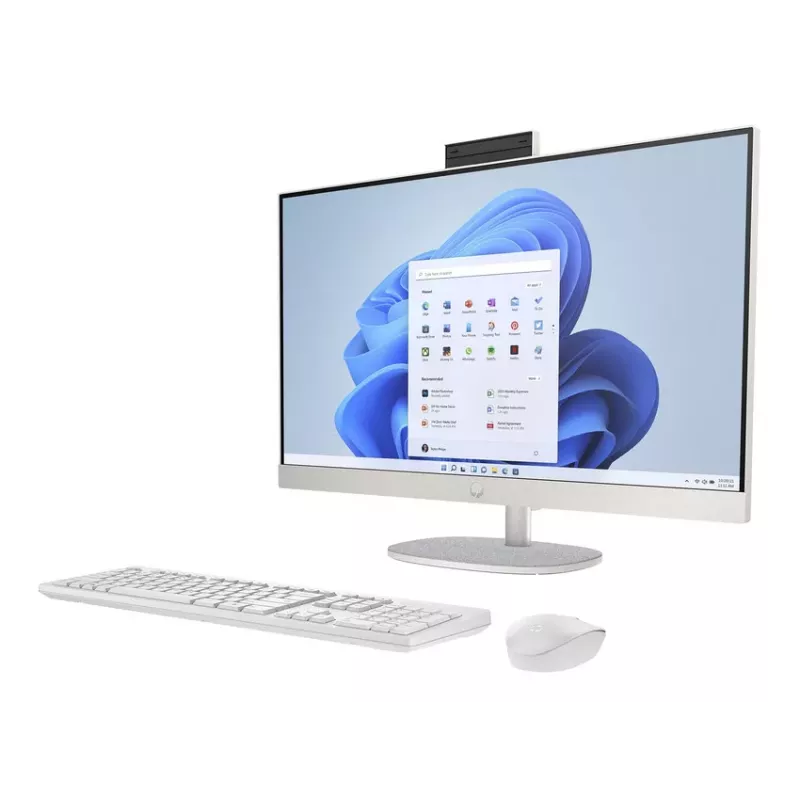HP All-in-One 27-cr0045nf PC desktop, AMD Ryzen 7 7730U, 16 GB RAM, 512 GB SSD, display Full HD IPS da 27 pollici, Windows 11 Home, bianco (ricondizionato)