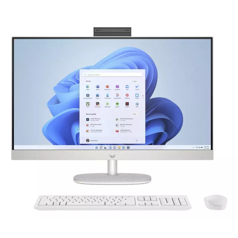 HP All-in-One 27-cr0045nf PC desktop, AMD Ryzen 7 7730U, 16 GB RAM, 512 GB SSD, display Full HD IPS da 27 pollici, Windows 11 Home, bianco (ricondizionato)