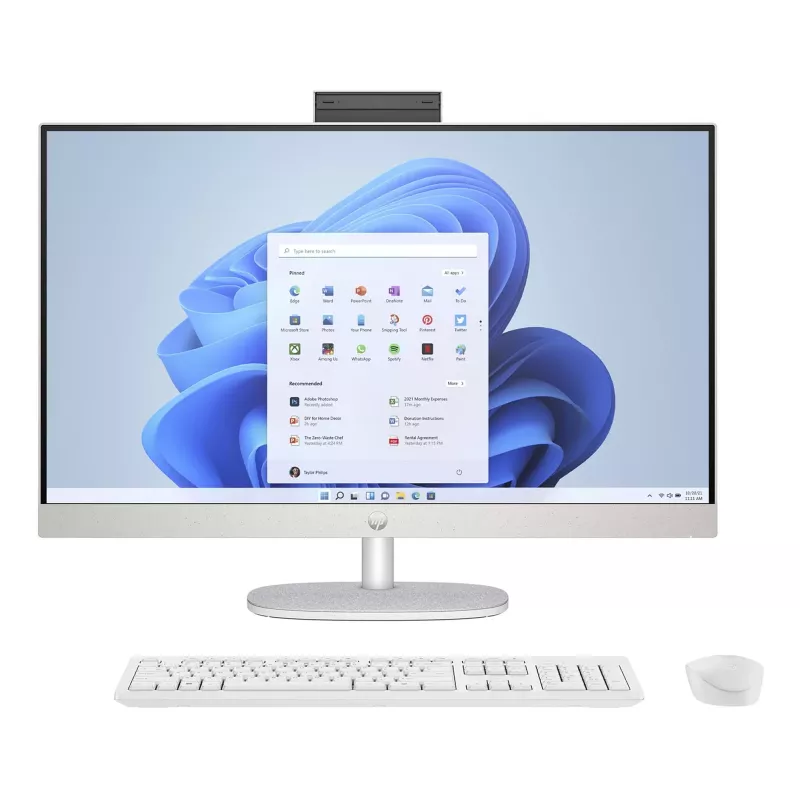 HP All-in-One 27-cr0045nf PC desktop, AMD Ryzen 7 7730U, 16 GB RAM, 512 GB SSD, display Full HD IPS da 27 pollici, Windows 11 Home, bianco (ricondizionato)