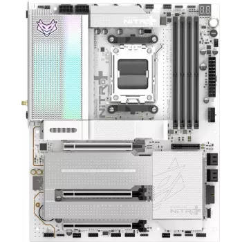 SAPPHIRE NITRO+ X870EA PHANTOMLINK P.E Scheda madre, AMD X870E, Socket AM5, DDR5, Wi-Fi 7, bianco/nero