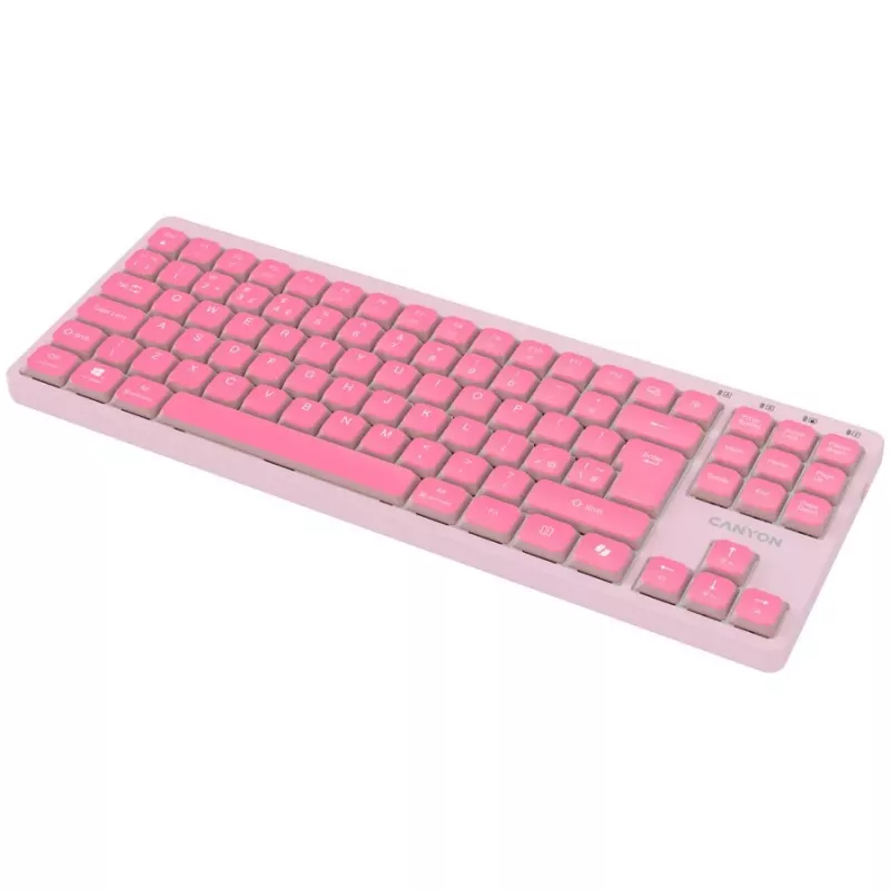 CANYON Tastiera OnType 10 Low Profile EN Cablata Rosa