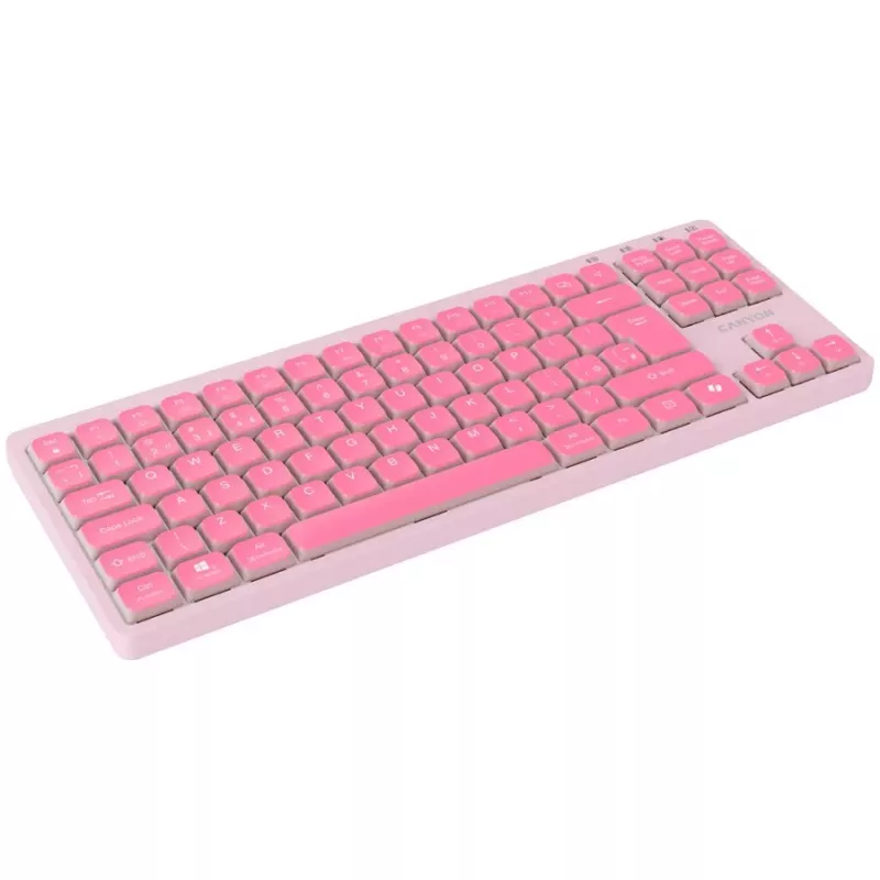 CANYON Tastiera OnType 10 Low Profile EN Cablata Rosa