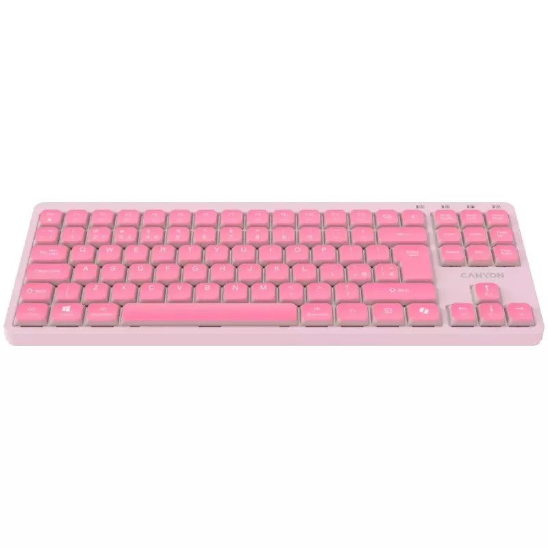 CANYON Tastiera OnType 10 Low Profile EN Cablata Rosa