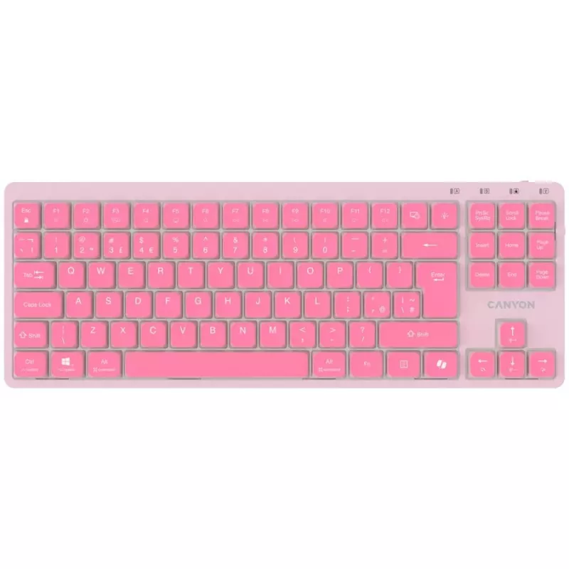 CANYON Tastiera OnType 10 Low Profile EN Cablata Rosa