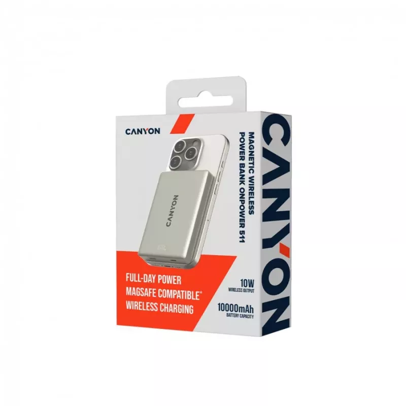 CANYON Power Bank Magnetico OnPower 511 PD20W 10000mAh Alluminio Star Grey