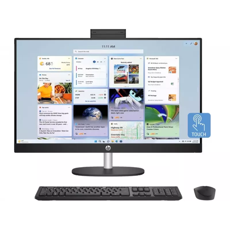 HP All-in-One 27-cr1003ne Intel Core Ultra 7 155U 32GB DDR5 RAM 512GB SSD 27 pollici Full HD touchscreen Windows 11 Home (ricondizionato)