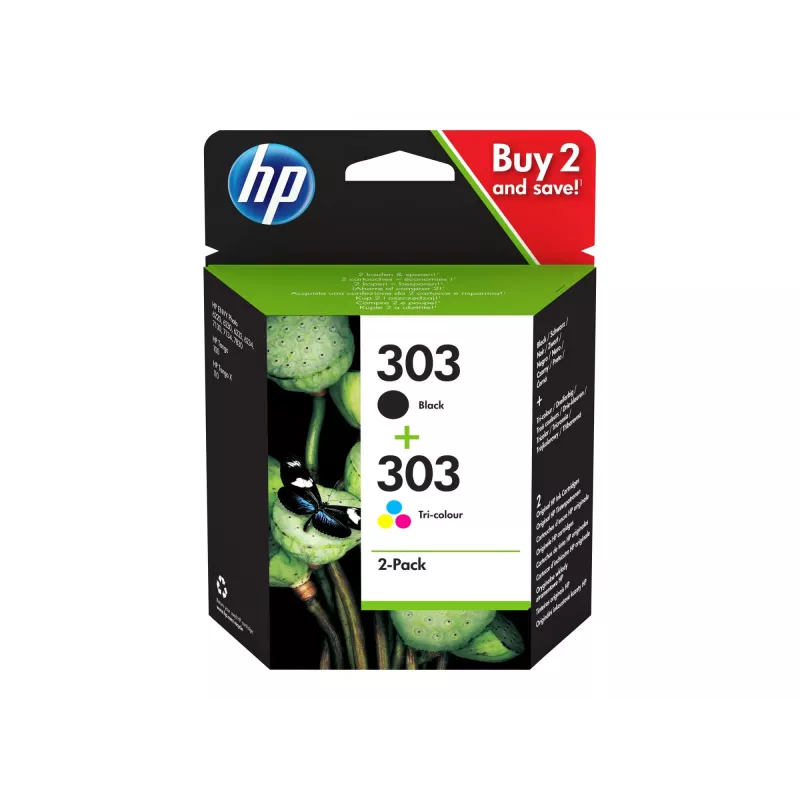 HP 303 Nero/Tricromia cartuccia originale confezione da 2