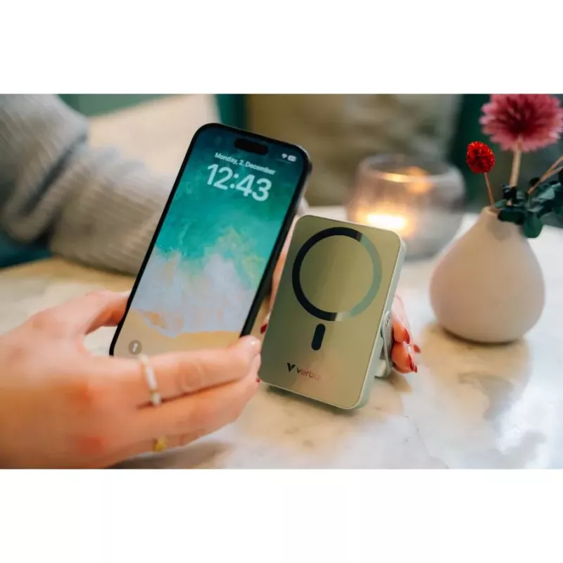 Verbatim Charge 'n' Go Power Bank wireless magnetico con supporto 10000mAh USB-C PD 3.0 verde