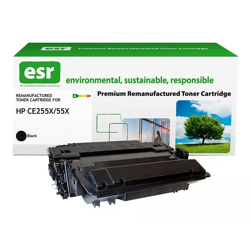 ESR cartuccia toner rigenerata compatibile con HP CE255X nero alta resa 18.000 pagine
