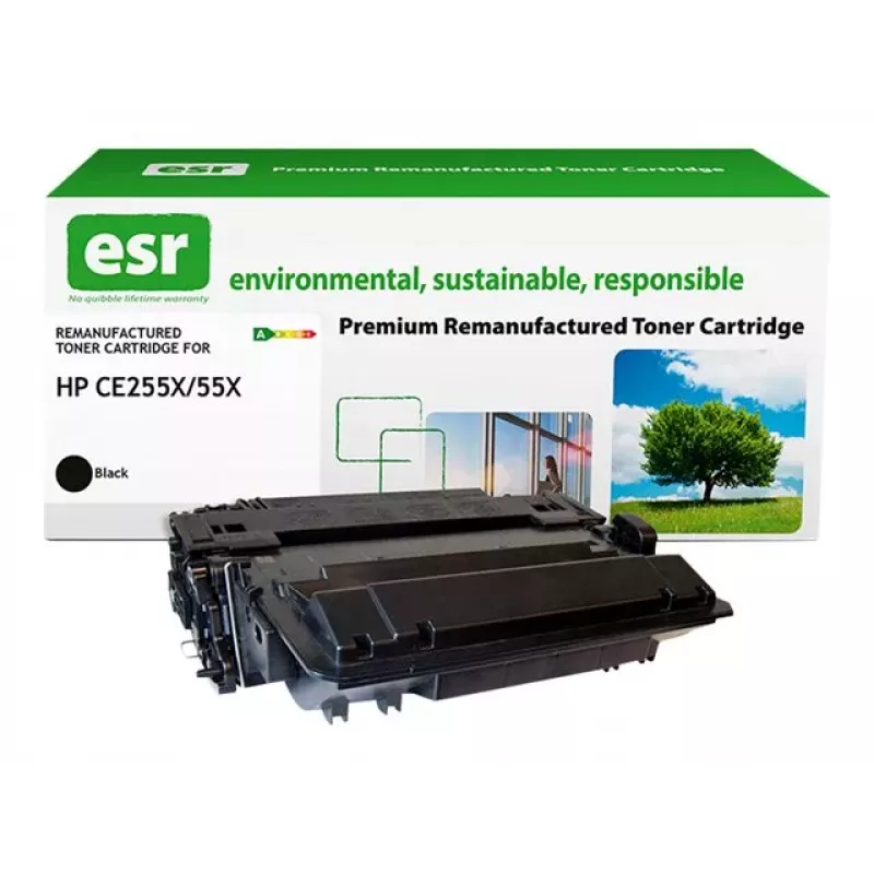 ESR cartuccia toner rigenerata compatibile con HP CE255X nero alta resa 18.000 pagine