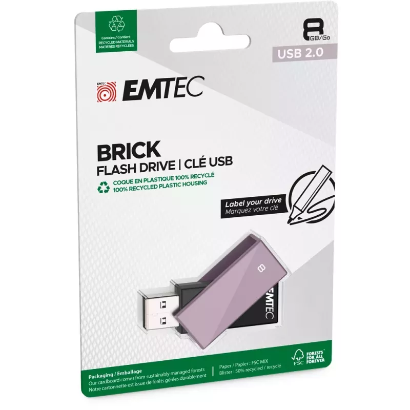 Emtec USB 2.0 C350 8GB Brick viola chiavetta USB