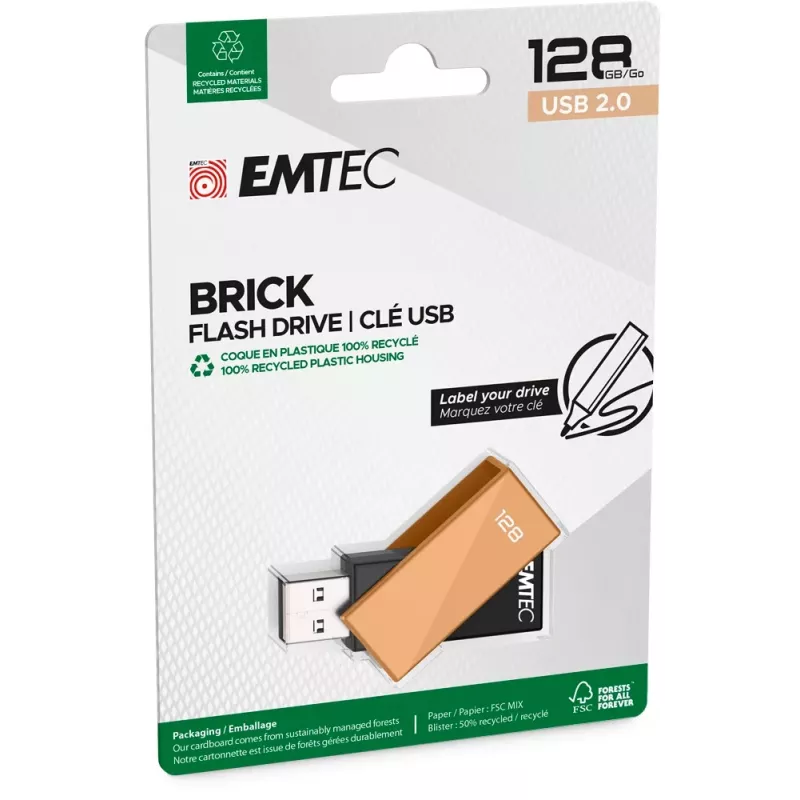 Emtec USB 2.0 C350 128GB Brick arancione chiavetta USB