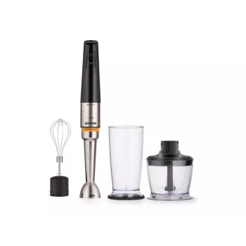 Gorenje HBX1200EB Frullatore a immersione 1200 W con contenitore in plastica, 0,8 L, gambo in acciaio inox, nero
