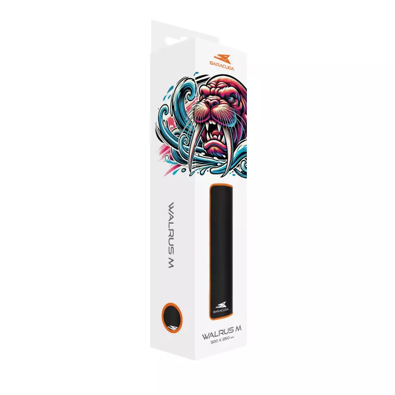 Baracuda WALRUS-M BGMP-081 Tappetino per mouse Gaming nero/arancione 300x250