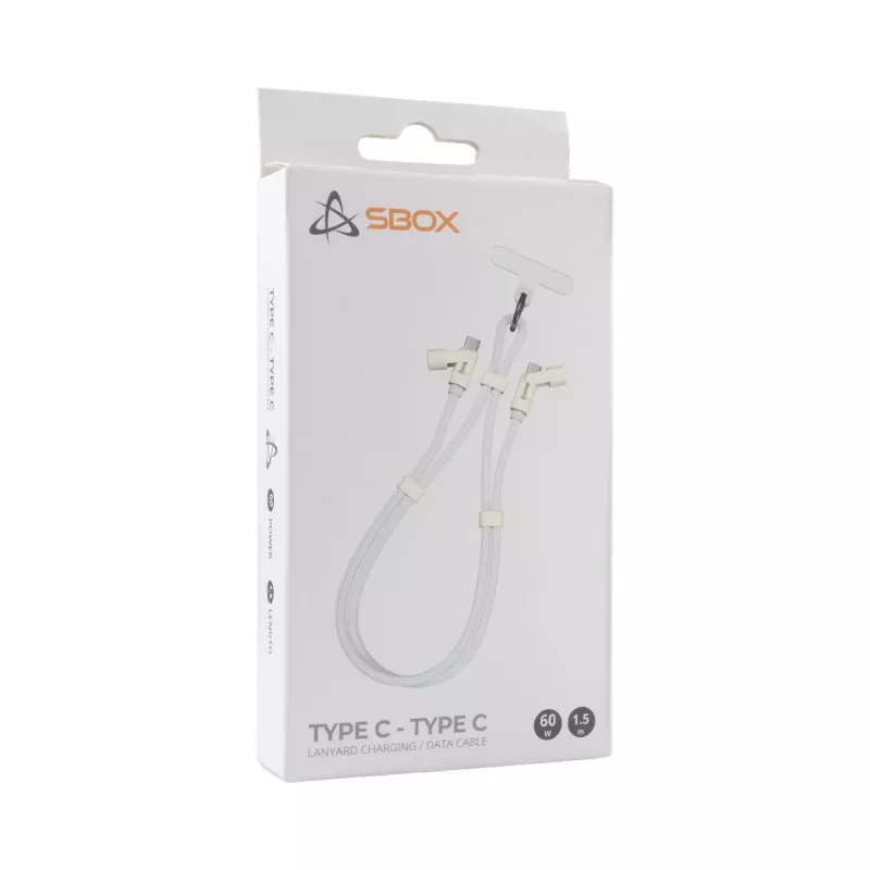 SBOX Lanyard White cavo USB-C su USB-C 1,5 m bianco