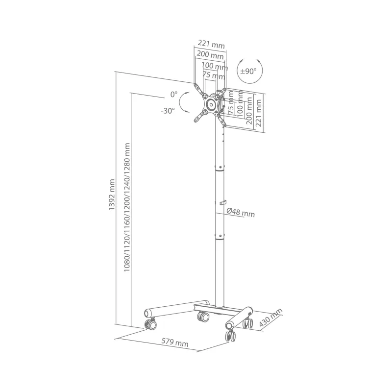 SBOX FS-622 Supporto da pavimento per TV LED