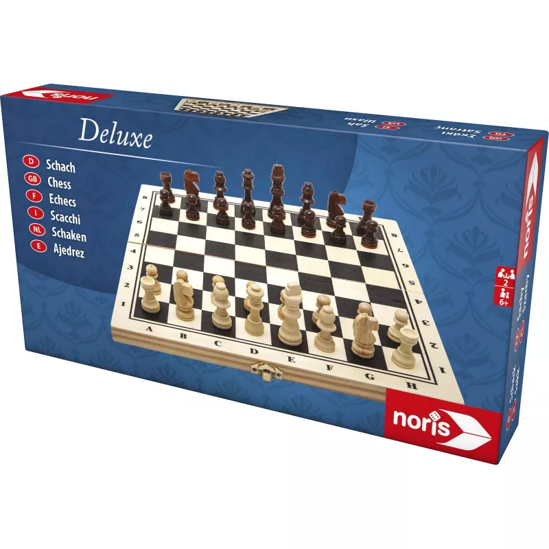 SIMBA-DICKIE Set di scacchi in legno Deluxe - scacchiera pieghevole con pezzi Staunton ponderati
