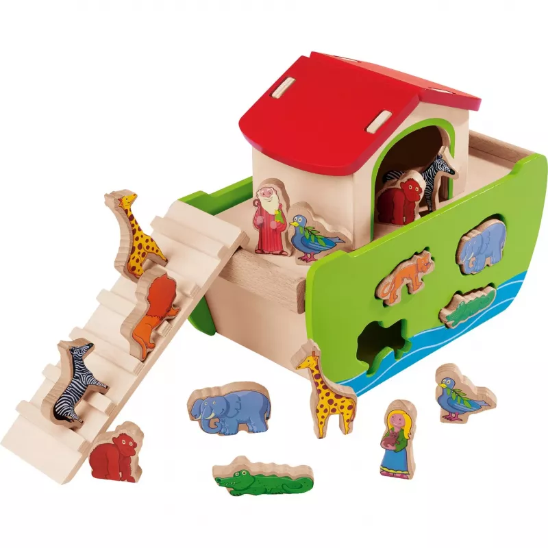 SIMBA-DICKIE Gioco in legno infila e costruisci Arca di Noè (21 pezzi)