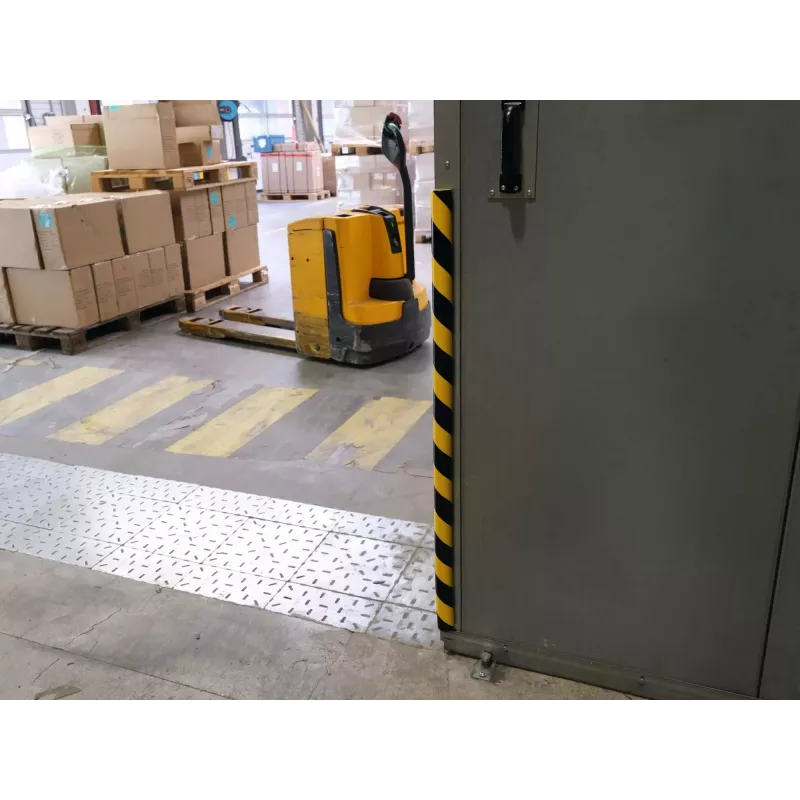 Durable S32R passacavi da pavimento, PVC, nero/giallo, arrotondato, 1000 mm