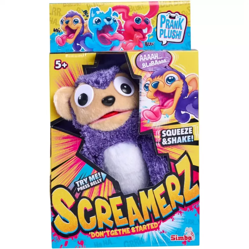 SIMBA ScreamerZ Peluche scimmia con squeaker, marrone, 20 cm