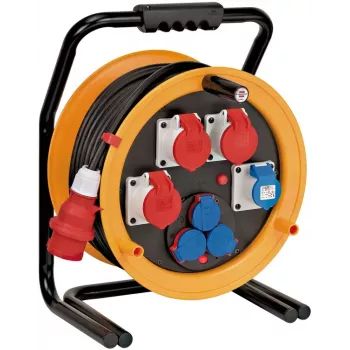 Brennenstuhl 1319110010 avvolgicavo 40m H07RN-F 3G2.5 IP44 4x Schuko nero/arancione