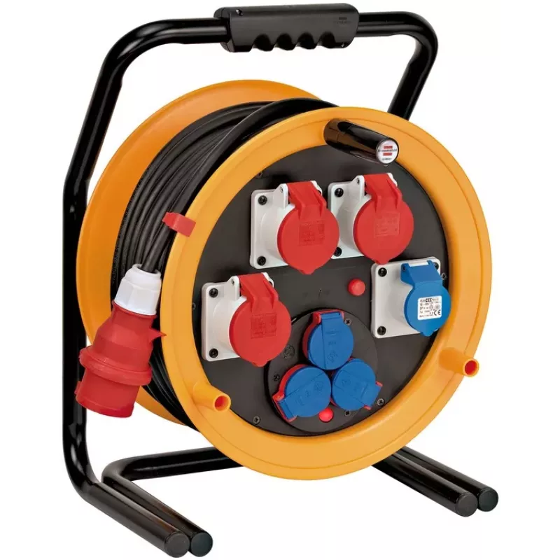 Brennenstuhl 1319110010 avvolgicavo 40m H07RN-F 3G2.5 IP44 4x Schuko nero/arancione