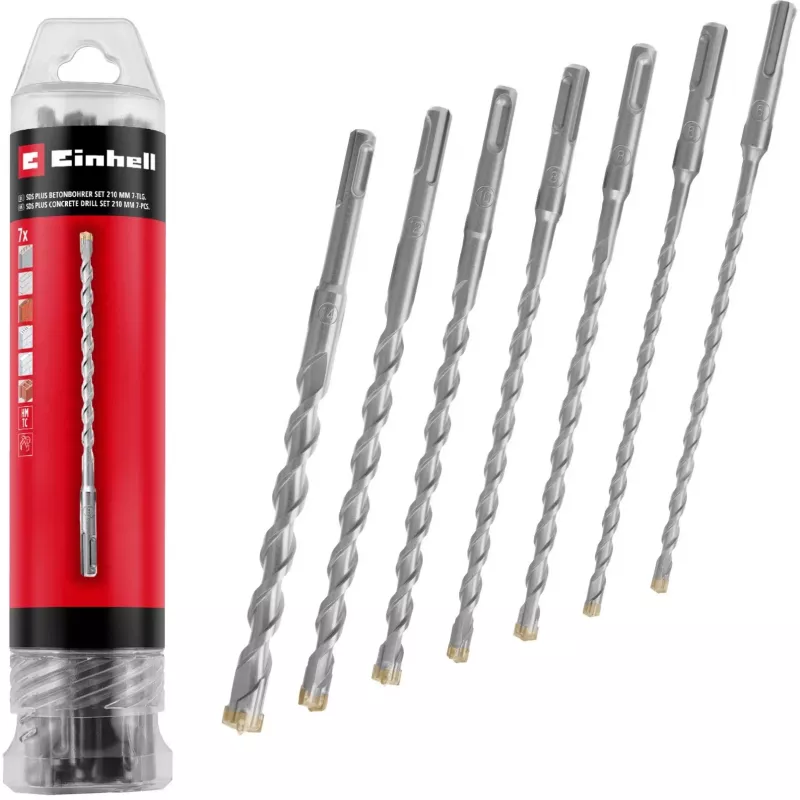 EINHELL-KWB Set di punte per martello SDS-plus, Ø 6-14 mm (7 pezzi, 210 mm)