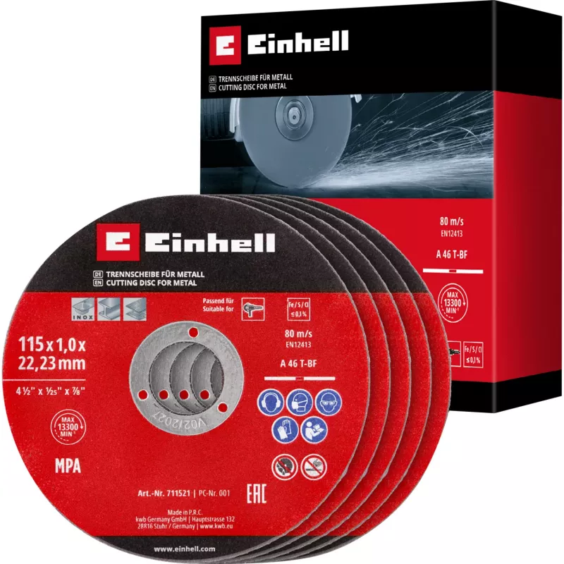 EINHELL-KWB Disco da taglio sottile, Ø 115 x 1,0 mm, 5 pezzi (per smerigliatrice angolare)