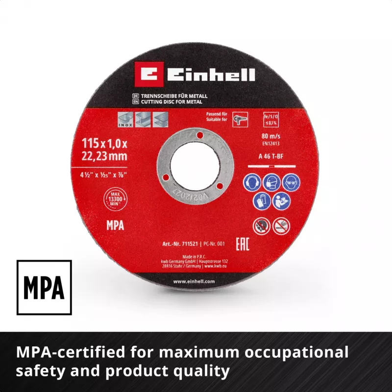 EINHELL-KWB Disco da taglio sottile, Ø 115 x 1,0 mm, 5 pezzi (per smerigliatrice angolare)