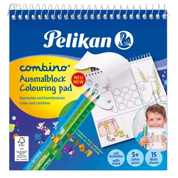 Pelikan 811231 Set album da colorare, 15 pagine, bambino/bambina, pastelli inclusi, set di immagini da colorare