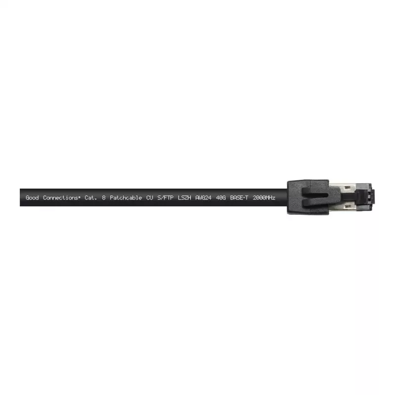 GoodConnections RNS® cavo patch Cat.8.1 S/FTP, 0,5m, nero, LSZH, 40 Gbit/s, 2000 MHz