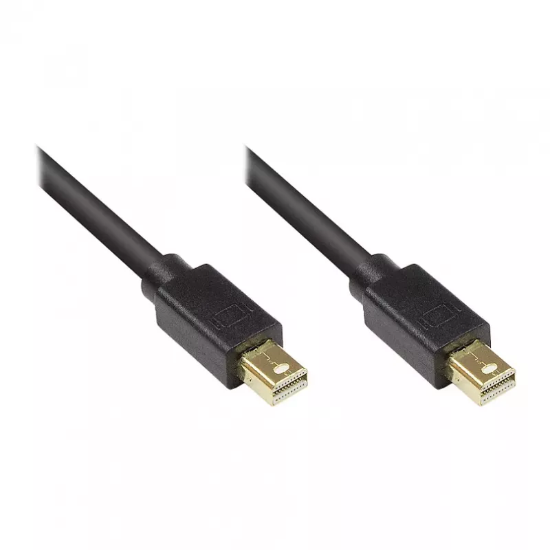GoodConnections cavo Mini DisplayPort 1.2, connettore maschio su connettore maschio, dorato, nero, 1 m